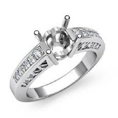 0.25 Ct Round Diamond Engagement Ring Side Stone Setting 14K W Gold