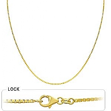 14k Yellow Gold Box Chain (1.3mm,18