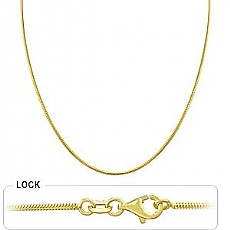 14k Yellow Gold Women's Snake Chain (0.7mm,18