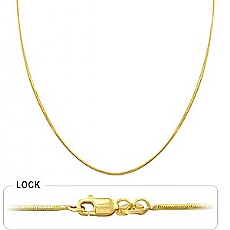 14k Yellow Gold Women's Snake Chain (1mm,18