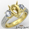 3 Stone Pear Semi Mount Diamond Engagement Ring In 14k Yellow Gold 2.64Ct - javda.com 