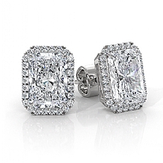 IGI Certified Radiant Labgrown Diamond Claw Prong Earring 14k White Gold 4.28ctw