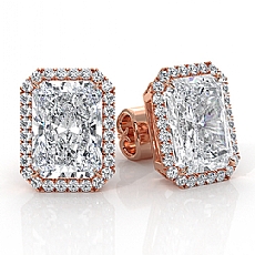 Prong Set Halo Radiant Lab grown Diamond IGI Certified in 14k Rose Gold  (6.56Ct. tw.)