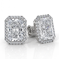 Prong Set Halo Radiant Lab grown Diamond IGI Certified in 14k White Gold 6.56ctw