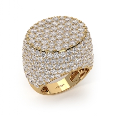 Circle of Glamour Men's 14k Gold Yellow Lab Grown Diamond Ring  (11.49Ct. tw.)