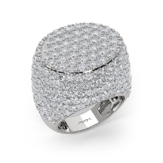 Circle of Glamour Men's 14K White Gold Lab Grown Diamond Ring 11.5ctw