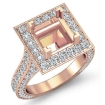 2.1Ct Diamond Engagement Ring Halo Pave Setting  14k Rose Gold Princess SemiMout - javda.com 