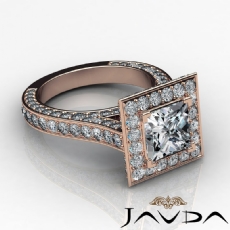 Cathedral Circa Halo Pave diamond Ring 14k Rose Gold