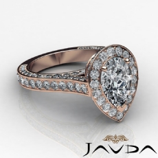 Petite Pave Set Circa Halo diamond Ring 18k Rose Gold