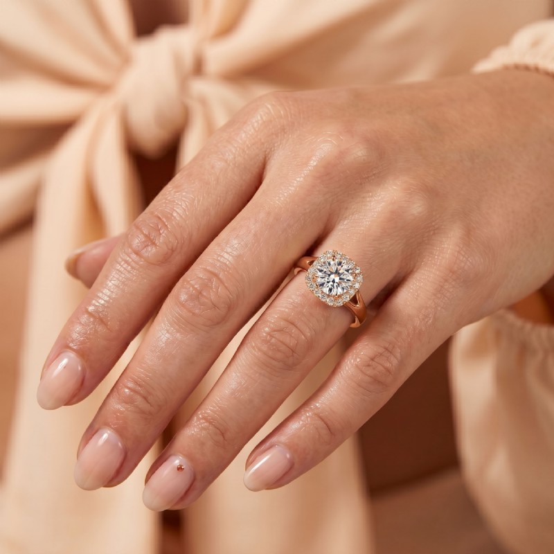  diamond Ring 14k Rose Gold