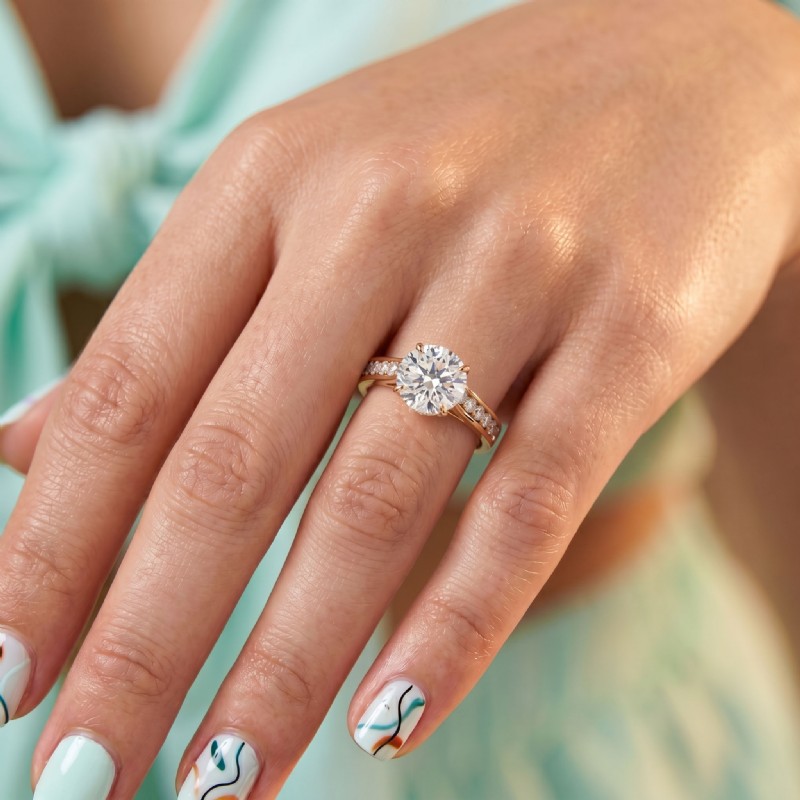  diamond Ring 14k Rose Gold