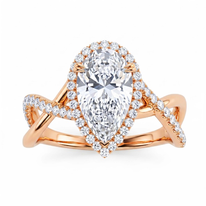  diamond Ring 14k Rose Gold