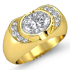 Semi Bezel Graduated Pave Set diamond Ring 18k Gold Yellow