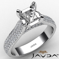 Bridge Accent Petal Prong Princess Semi Mount Engagement Ring 14k Gold 1.45 Ctw.