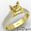 Bridge Accent Petal Prong Princess Semi Mount Engagement Ring 14k Yellow Gold 1.45Ct - javda.com 