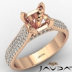 Bridge Accent Petal Prong Princess Semi Mount Engagement Ring 14k Rose Gold 1.45Ct - javda.com 