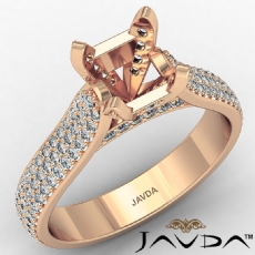 Bridge Accent Petal Prong Princess Semi Mount Engagement Ring 14k Rose Gold  (1.45Ct. tw.)