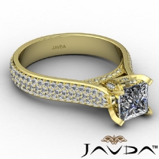 Tall Cathedral Micro Pave Set diamond  18k Gold Yellow