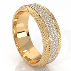 Comfort Fit Diamond Cuts Mens Eternity Wedding Band in 14k Gold Yellow  (1.2Ct. tw.)
