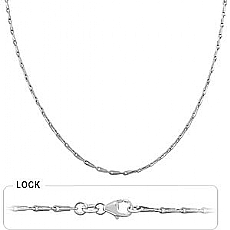 14k White Gold Women's Fancy Light Chain (1.40mm,18