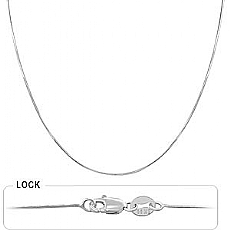 14k White Gold Women's Snake Chain (0.70mm,18