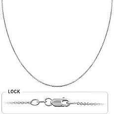 14k White Gold Women's Rolo Light Chain (1.0mm,18