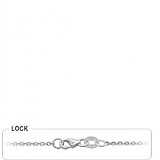 14k White Gold Women's Rolo Light Chain (1.20mm,18