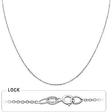 14k White Gold Women's Rolo Light Chain (0.70mm,18