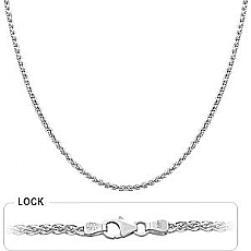 14k White Gold Women's Wheat Chain (2.50mm,18
