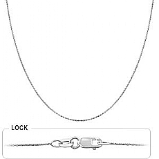 14k White Gold Women's Wheat Chain (1.0mm,18