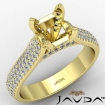Bridge Accent Asscher Semi Mount Diamond Engagement Ring 18k Yellow Gold 1.45Ct - javda.com 