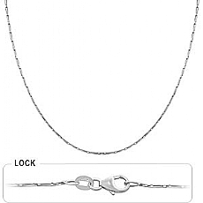 14k White Gold Women's Fancy Light Chain (1.20mm,18