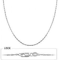 14k White Gold Women's Fancy Light Chain (0.90mm,18