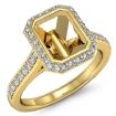 Diamond Engagement Ring 14k Yellow Gold Emerald Semi Mount Halo Setting 0.8Ct - javda.com 