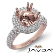 Halo Pave Set Diamond Engagement Round Semi Mount 14k Rose Gold Ring 1.75Ct - javda.com 