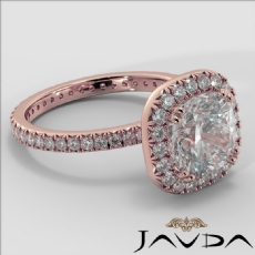 French V Pave Halo Eternity diamond Ring 18k Rose Gold