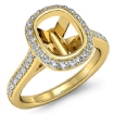 Diamond Engagement Ring 18k Yellow Gold Cushion Semi Mount Halo Setting 0.8Ct - javda.com 