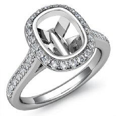 Diamond Engagement Ring 14k White Gold Cushion Semi Mount Halo Setting 0.80Ct