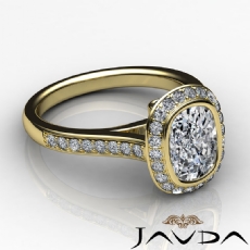 Bezel Halo Pave Setting diamond  18k Gold Yellow