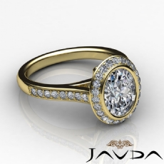 Halo Bezel Pave Setting diamond Ring 18k Gold Yellow
