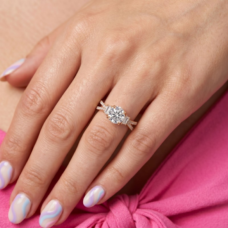  diamond Ring 14k Rose Gold