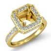1.05Ct Diamond Engagement Ring 18k Yellow Gold Princess Semi Mount Halo - javda.com 