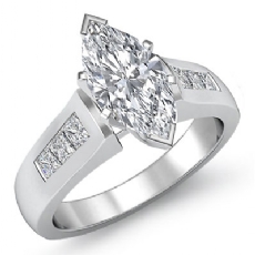 Classic Channel Side-Stone diamond Ring Platinum 950
