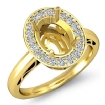 0.36Ct Halo Setting Diamond Engagement Ring 18k Yellow Gold Oval Shape Semi Mount - javda.com 