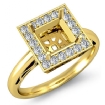 0.36Ct Halo Setting Diamond Engagement Princess Semi Mount Ring 14k Yellow Gold - javda.com 