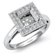 0.36Ct Halo Setting Diamond Engagement Princess Semi Mount Ring Platinum 950 - javda.com 
