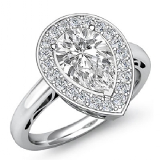Halo Sidestone Filigree diamond Ring 18k Gold White