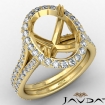 1.05Ct Halo Oval Semi Mount Diamond Engagement Ring Split Shank 14k Yellow Gold - javda.com 