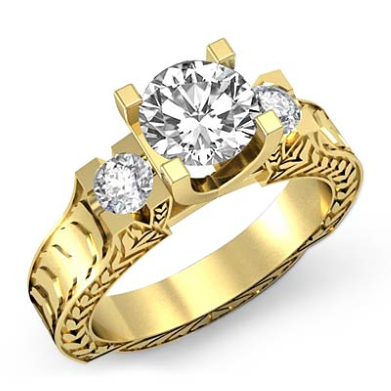  diamond Ring 18k Gold Yellow