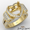 Vintage Halo Heart Semi Mount Diamond Engagement Ring 1.57Ct 18k Yellow Gold - javda.com 